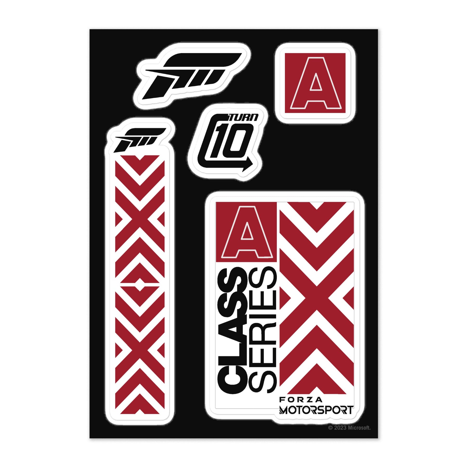 Forza Motorsport Class Series A Decal Sticker Sheet